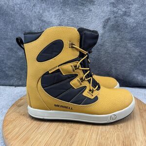 Merrell MK267146 Boots Boys Size 3 Yellow Black Waterproof Snow Winter Insulated